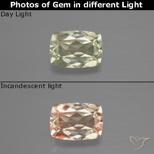1.16ct Natural Amarelo claro Diásporo com mudança de cor, Almofada, VS
