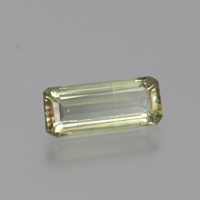 Diasporo de mudança de cor amarelo natural 1,62ct, corte esmeralda, VS-SI