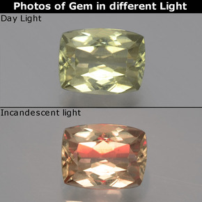 Diásporo com mudança de cor Verde/Rosa Natural 1.66ct, Almofada cortada, VVS-VS