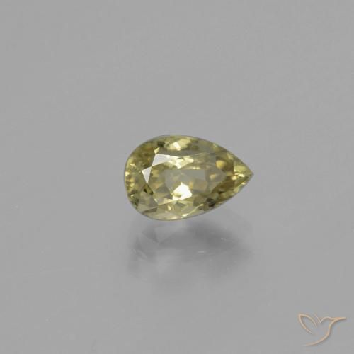 Diásporo com mudança de cor Amarelo muito claro Natural 1.27ct, Formato de pêra, VS
