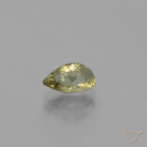 Diásporo com mudança de cor Amarelo muito claro Natural 1.27ct, Formato de pêra, VS