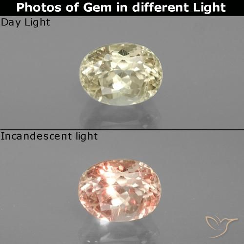 1.00ct Natural Luz amarela Diásporo com mudança de cor, Formato de pêra, VS-SI