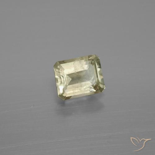 Diásporo com mudança de cor Luz amarela Natural 0.88ct, Corte Octógono / Esmeralda, SI