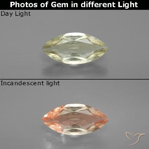 0.92ct Natural Luz amarela Diásporo com mudança de cor, Marquesa, VS-SI