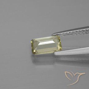 Diásporo com mudança de cor Amarelo verde Natural 0.84ct, Corte Octógono / Esmeralda, VS