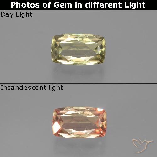 1.37ct Natural Amarelo Muito Pálido Diásporo com mudança de cor, Almofada, VS