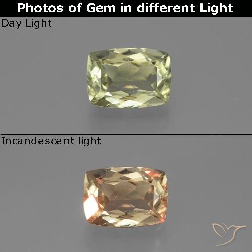 1.14ct Natural Luz amarela Diásporo com mudança de cor, Almofada, VS