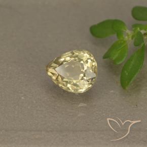 Diásporo com mudança de cor Luz amarela Natural 1.05ct, Formato de pêra, VS