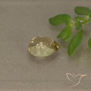 Diásporo com mudança de cor Luz amarela Natural 1.05ct, Formato de pêra, VS
