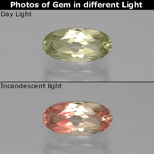 Diásporo com mudança de cor Amarelo muito claro Natural 1.36ct, Corte Oval, VVS-VS