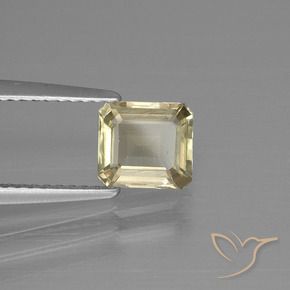 Diásporo com mudança de cor Amarelo muito claro Natural 1.15ct, Corte Octógono / Esmeralda, VVS-VS