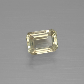 Diasporo de mudança de cor amarelo natural 1,28ct, corte esmeralda, VVS-VS