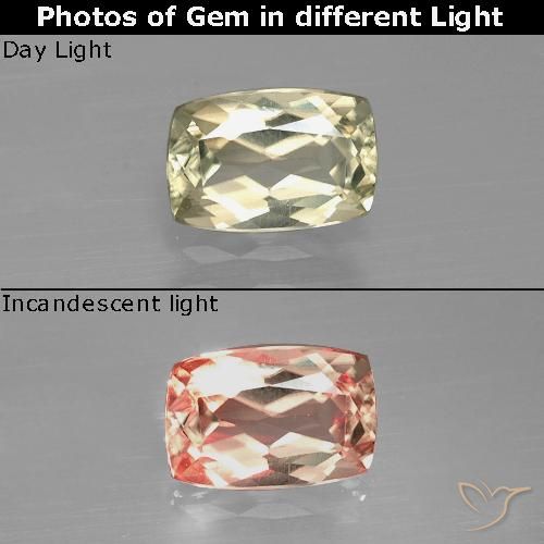 1.04ct Natural Luz amarela Diásporo com mudança de cor, Almofada, VVS