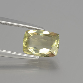 Diasporo de mudança de cor amarelo natural 1,12ct, almofada cortada, VS