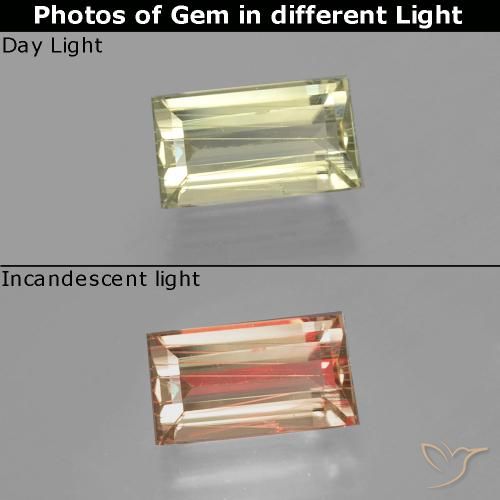 1.58ct Natural Amarelo muito claro Diásporo com mudança de cor, baguete, VS