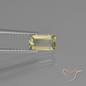 Diásporo com mudança de cor amarelo bege Natural 0.91ct, Corte Octógono / Esmeralda, VVS-VS
