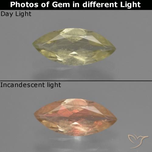 1.02ct Natural Luz amarela Diásporo com mudança de cor, Marquesa, VS