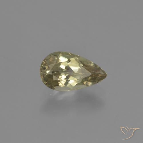 Diásporo com mudança de cor Luz amarela Natural 1.35ct, Formato de pêra, VS-SI