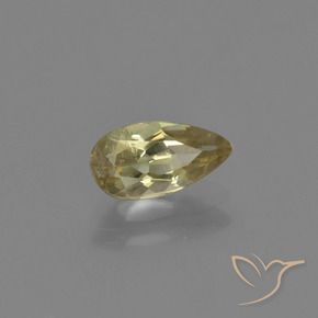 Diásporo com mudança de cor Amarelo Terroso Natural 0.86ct, Formato de pêra, VS-SI