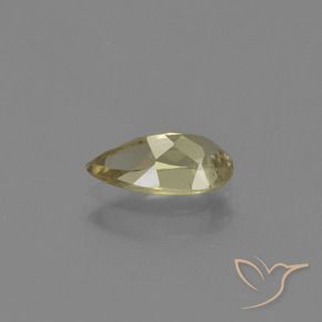 Diásporo com mudança de cor Amarelo Terroso Natural 0.86ct, Formato de pêra, VS-SI