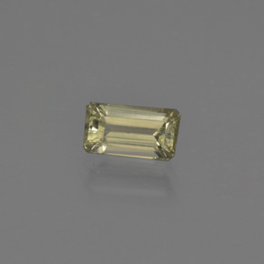Diasporo de mudança de cor amarelo natural 0,76ct, corte esmeralda, VS