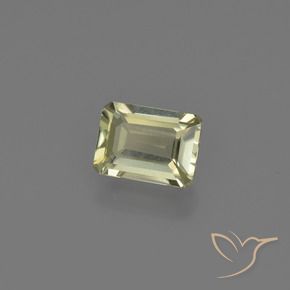 Diásporo com mudança de cor Amarelo verde Natural 0.79ct, Corte Esmeralda, VVS-VS