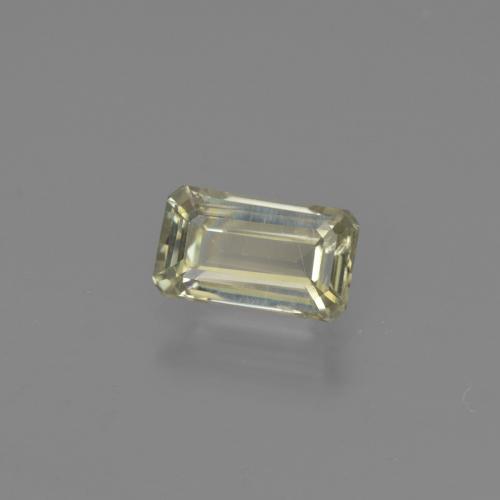 Diasporo de mudança de cor amarelo natural 0,86ct, corte esmeralda, VS