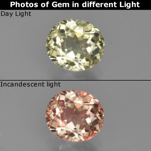 Diásporo com mudança de cor Amarelo muito claro Natural 0.85ct, Corte Oval, VS