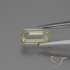 Diásporo com mudança de cor Amarelo Muito Pálido Natural 0.80ct, Corte Octógono / Esmeralda, VS