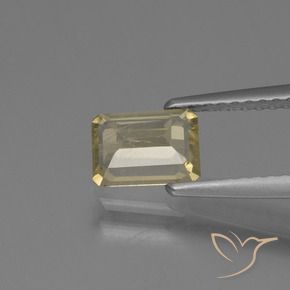 Diásporo com mudança de cor amarelo médio Natural 0.78ct, Corte Octógono / Esmeralda, VS