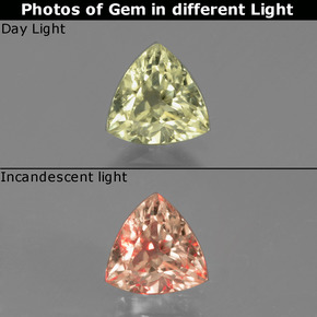 Diasporo de mudança de cor mudança de cor natural 0,88ct, trillion, VS