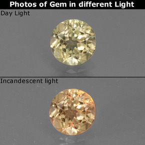 Diasporo de mudança de cor multicolorido natural 0,52ct, corte redondo, VS-SI