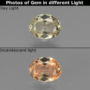Diasporo de mudança de cor multicolorido natural 0,65ct, corte oval, VVS-VS