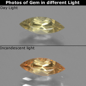 Diasporo de mudança de cor multicolorido natural 0,71ct, marquise, VS