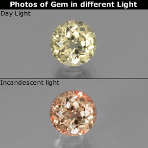 Diasporo de mudança de cor mudança de cor natural 0,85ct, corte redondo, VS