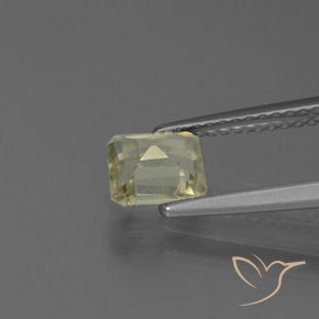 Diásporo com mudança de cor Amarelo muito claro Natural 0.99ct, Corte Octógono / Esmeralda, VS