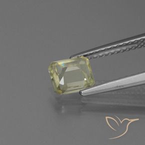 Diásporo com mudança de cor Amarelo muito claro Natural 0.87ct, Corte Octógono / Esmeralda, VS
