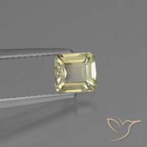 Diásporo com mudança de cor amarelo bege Natural 0.80ct, Corte Octógono / Esmeralda, VS