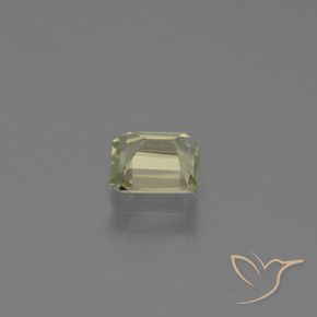 Diásporo com mudança de cor amarelo bege Natural 0.80ct, Corte Octógono / Esmeralda, VS