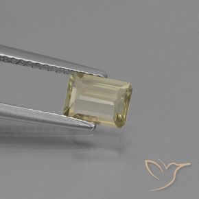 Diásporo com mudança de cor Amarelo muito claro Natural 0.88ct, Corte Octógono / Esmeralda, VVS-VS