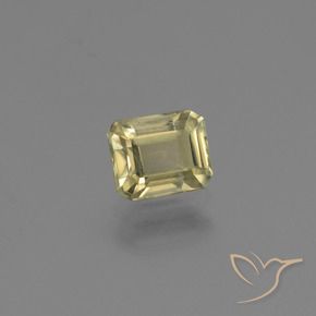 Diasporo de mudança de cor amarelo natural 1,19ct, corte esmeralda, VS