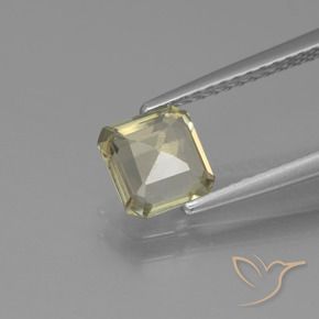 Diásporo com mudança de cor Amarelo Muito Pálido Natural 1.04ct, Corte Octógono / Esmeralda, VVS-VS
