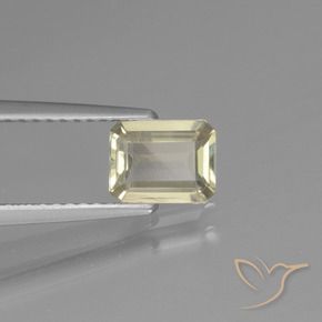 Diásporo com mudança de cor amarelo bege Natural 0.80ct, Corte Octógono / Esmeralda, VVS-VS