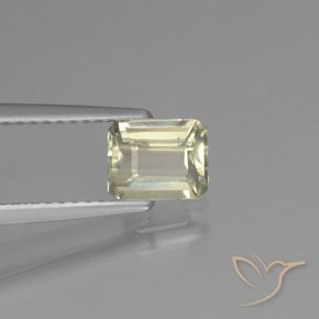 Diásporo com mudança de cor Amarelo muito claro Natural 0.94ct, Corte Octógono / Esmeralda, VVS-VS