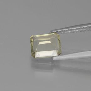 Diasporo de mudança de cor amarelo natural 1,15ct, corte esmeralda, VVS-VS