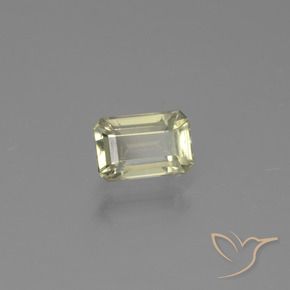 Diásporo com mudança de cor Amarelo Muito Pálido Natural 0.98ct, Corte Octógono / Esmeralda, VVS-VS