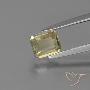 Diásporo com mudança de cor amarelo quente Natural 0.74ct, Corte Octógono / Esmeralda, VS