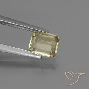 Diásporo com mudança de cor amarelo quente Natural 0.74ct, Corte Octógono / Esmeralda, VS