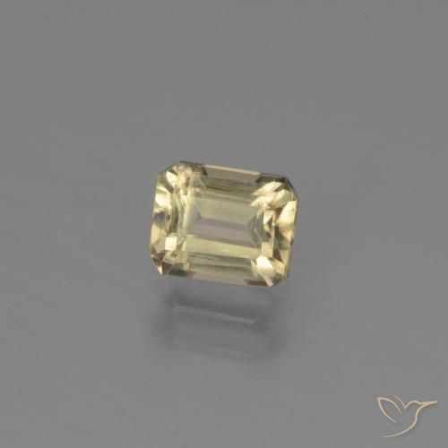 Diásporo com mudança de cor amarelo bege Natural 0.96ct, Corte Octógono / Esmeralda, VVS-VS
