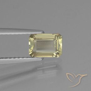 Diásporo com mudança de cor Amarelo muito claro Natural 0.86ct, Corte Octógono / Esmeralda, VVS-VS